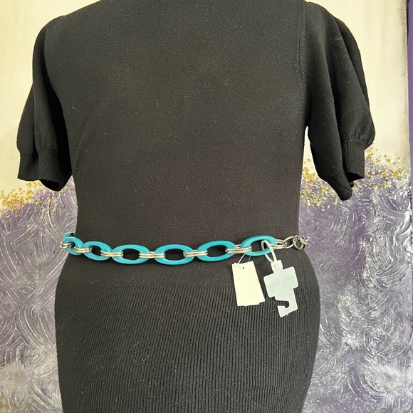 New York & Company Turquoise Link Chain Belt (NWT) - Picture 6 of 12